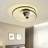 Simple Modern Spiral Circular Linear Ceiling Fan Light Image - 4