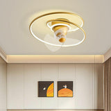 Simple Modern Spiral Circular Linear Ceiling Fan Light Image - 6