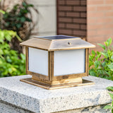 Simple Modern Square Metal Outdoor Patio Table Lamp Image - 11