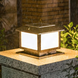 Simple Modern Square Metal Outdoor Patio Table Lamp Image - 13