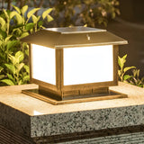 Simple Modern Square Metal Outdoor Patio Table Lamp Image - 14