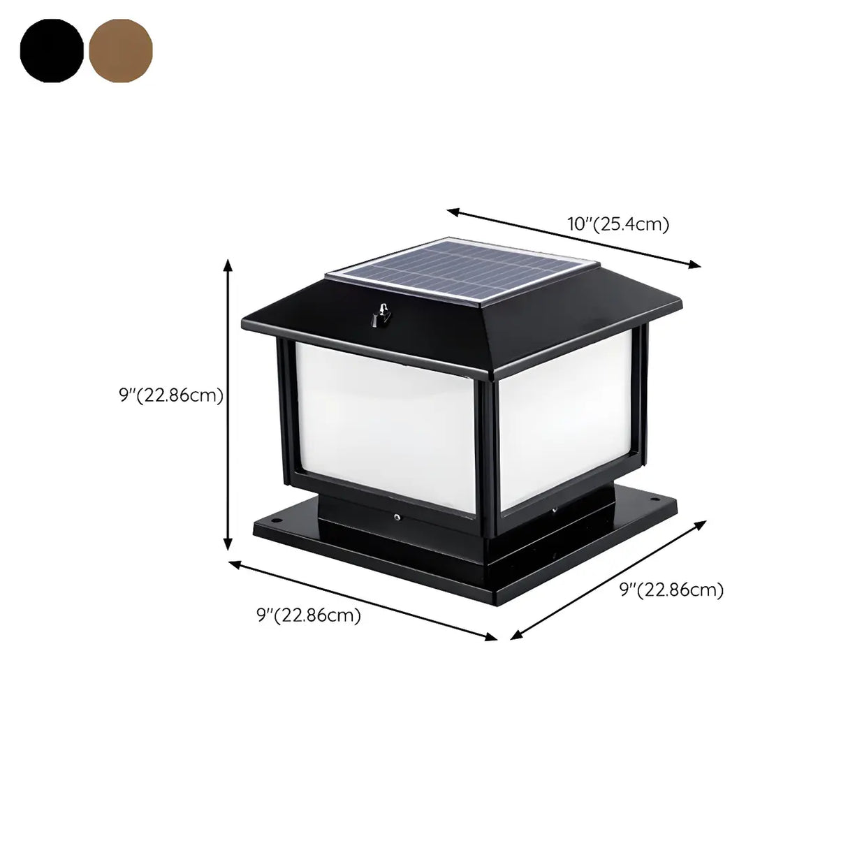 Simple Modern Square Metal Outdoor Patio Table Lamp 