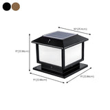 Simple Modern Square Metal Outdoor Patio Table Lamp #size