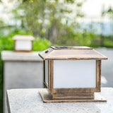 Simple Modern Square Metal Outdoor Patio Table Lamp Image - 5