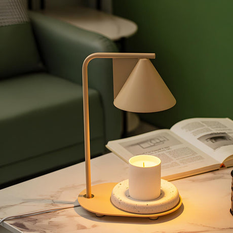 Simple Modern Tapered Shade Metal Candle Table Lamp Image - 1