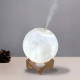 Simple Moon White Ceramic Table Lamp with Humidifier Image - 1