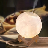 Simple Moon White Ceramic Table Lamp with Humidifier Image - 2