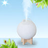 Simple Moon White Ceramic Table Lamp with Humidifier Image - 4