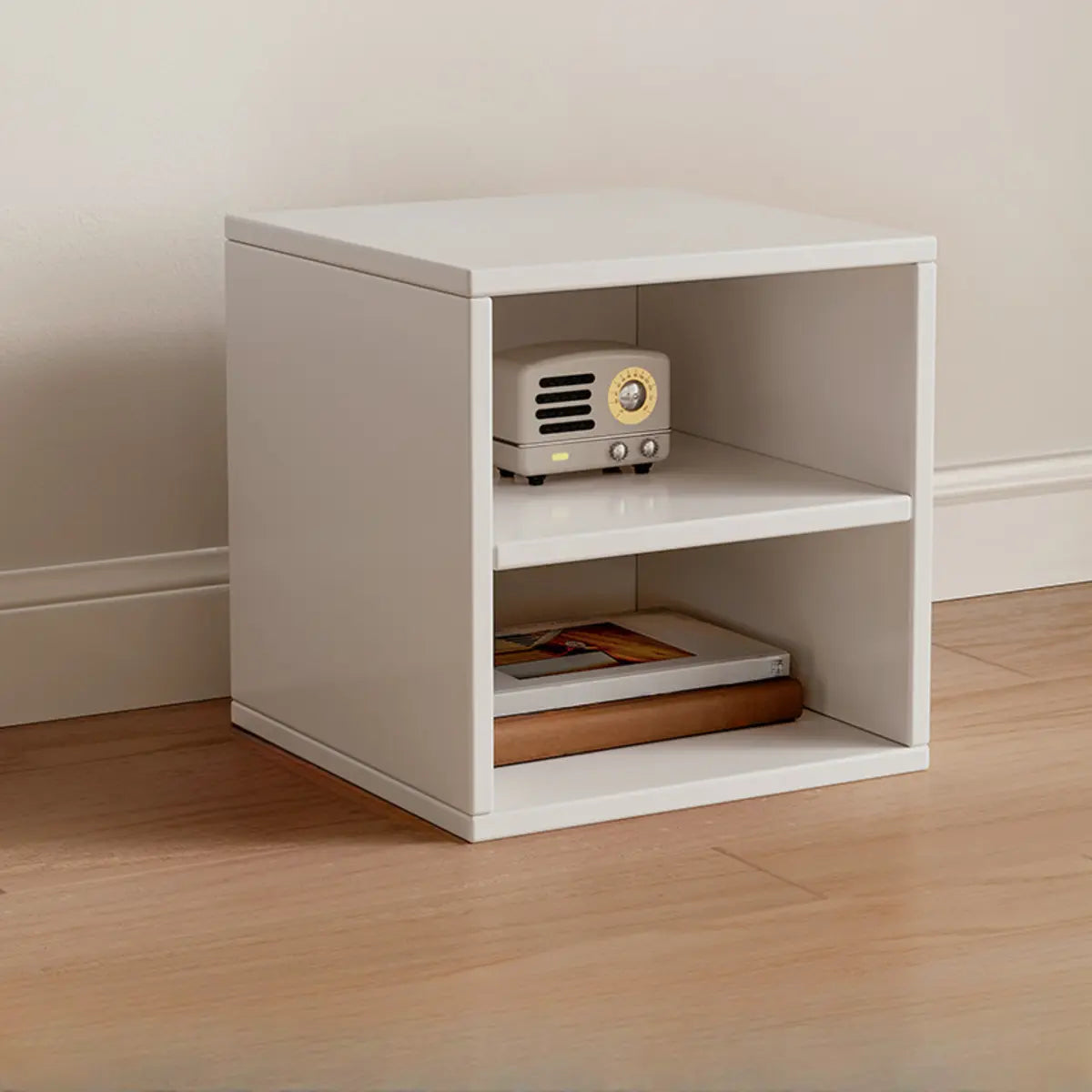 Simple Natural Finish Modular Wooden Cube Bookcase Image - 11