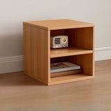 Simple Natural Finish Modular Wooden Cube Bookcase Image - 15