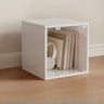 Simple Natural Finish Modular Wooden Cube Bookcase Image - 16