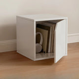 Simple Natural Finish Modular Wooden Cube Bookcase Image - 17