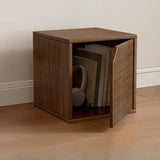 Simple Natural Finish Modular Wooden Cube Bookcase Image - 18