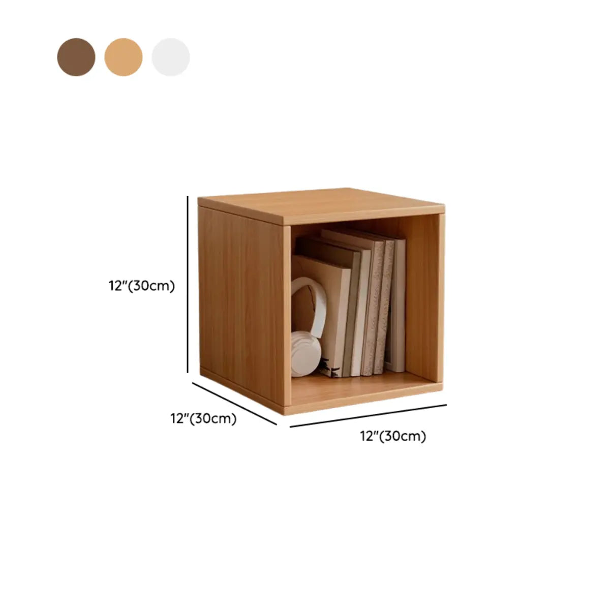 Simple Natural Finish Modular Wooden Cube Bookcase 