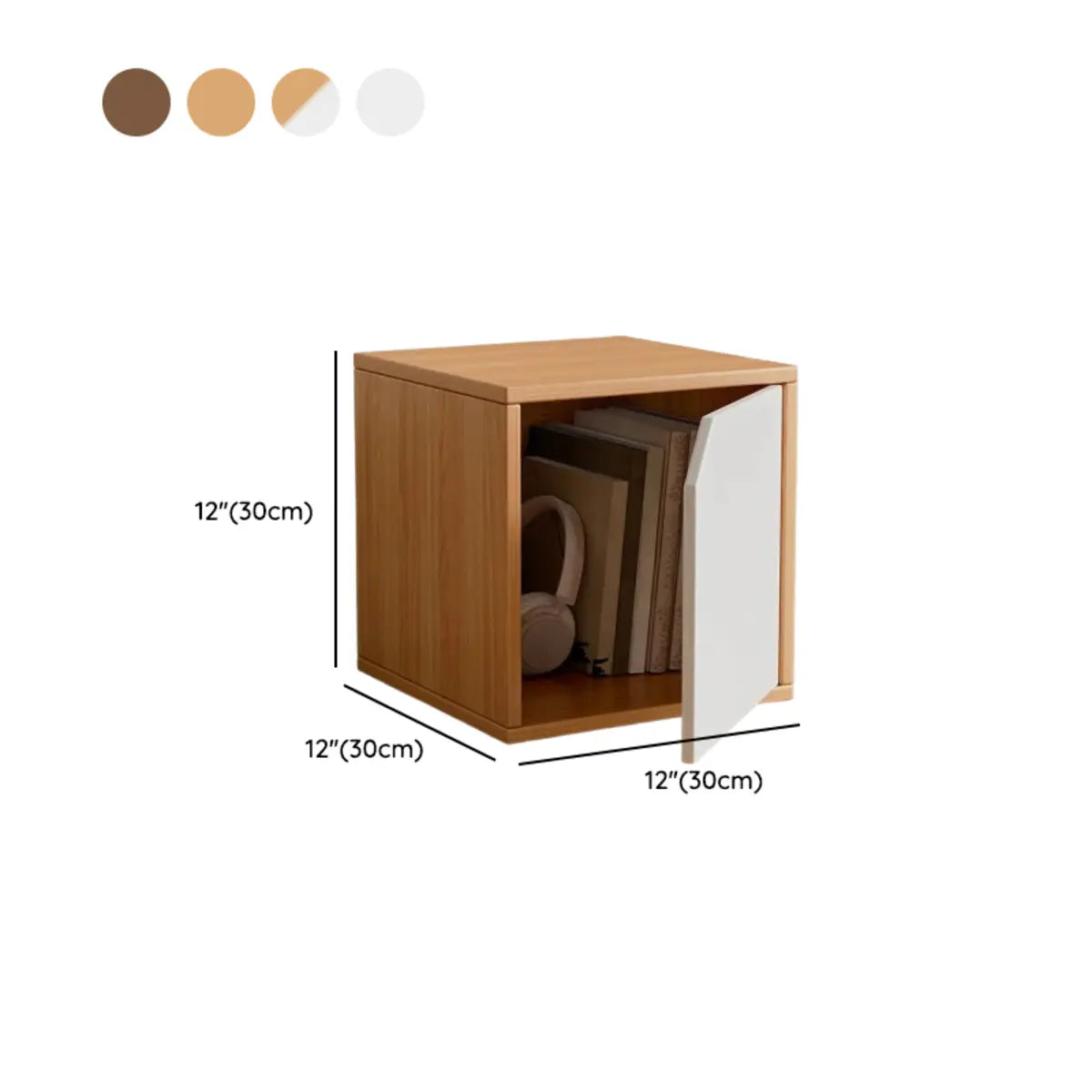 Simple Natural Finish Modular Wooden Cube Bookcase Image - 24