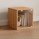 Simple Natural Finish Modular Wooden Cube Bookcase Image - 3