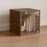 Simple Natural Finish Modular Wooden Cube Bookcase Image - 9