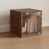 Simple Natural Finish Modular Wooden Cube Bookcase Image - 9