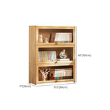 Simple Natural Finish Wood Vertical Display Bookcase Image - 34