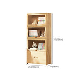 Simple Natural Finish Wood Vertical Display Bookcase Image - 35