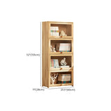 Simple Natural Finish Wood Vertical Display Bookcase Image - 36