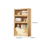 Simple Natural Finish Wood Vertical Display Bookcase Image - 37