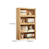 Simple Natural Finish Wood Vertical Display Bookcase Image - 38