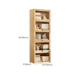 Simple Natural Finish Wood Vertical Display Bookcase Image - 40