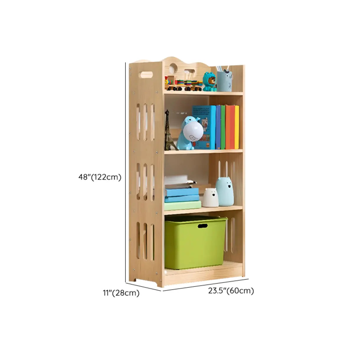 Simple Natural Finish Wood Vertical Display Bookcase Image - 44