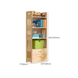 Simple Natural Finish Wood Vertical Display Bookcase Image - 47