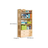 Simple Natural Finish Wood Vertical Display Bookcase Image - 49