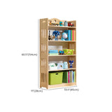 Simple Natural Finish Wood Vertical Display Bookcase Image - 50