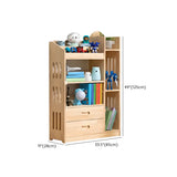 Simple Natural Finish Wood Vertical Display Bookcase Image - 51