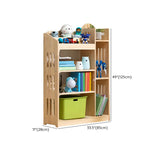 Simple Natural Finish Wood Vertical Display Bookcase Image - 52