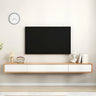 Simple Natural Wood-White Wall-Mount Cabinet TV Stand Image - 4