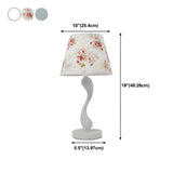 Simple Nordic White Fabric Curved Metal Base Table Lamp #size