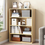 Simple Oak Beige Vertical Closed Back Medium Bookcase Image - 1