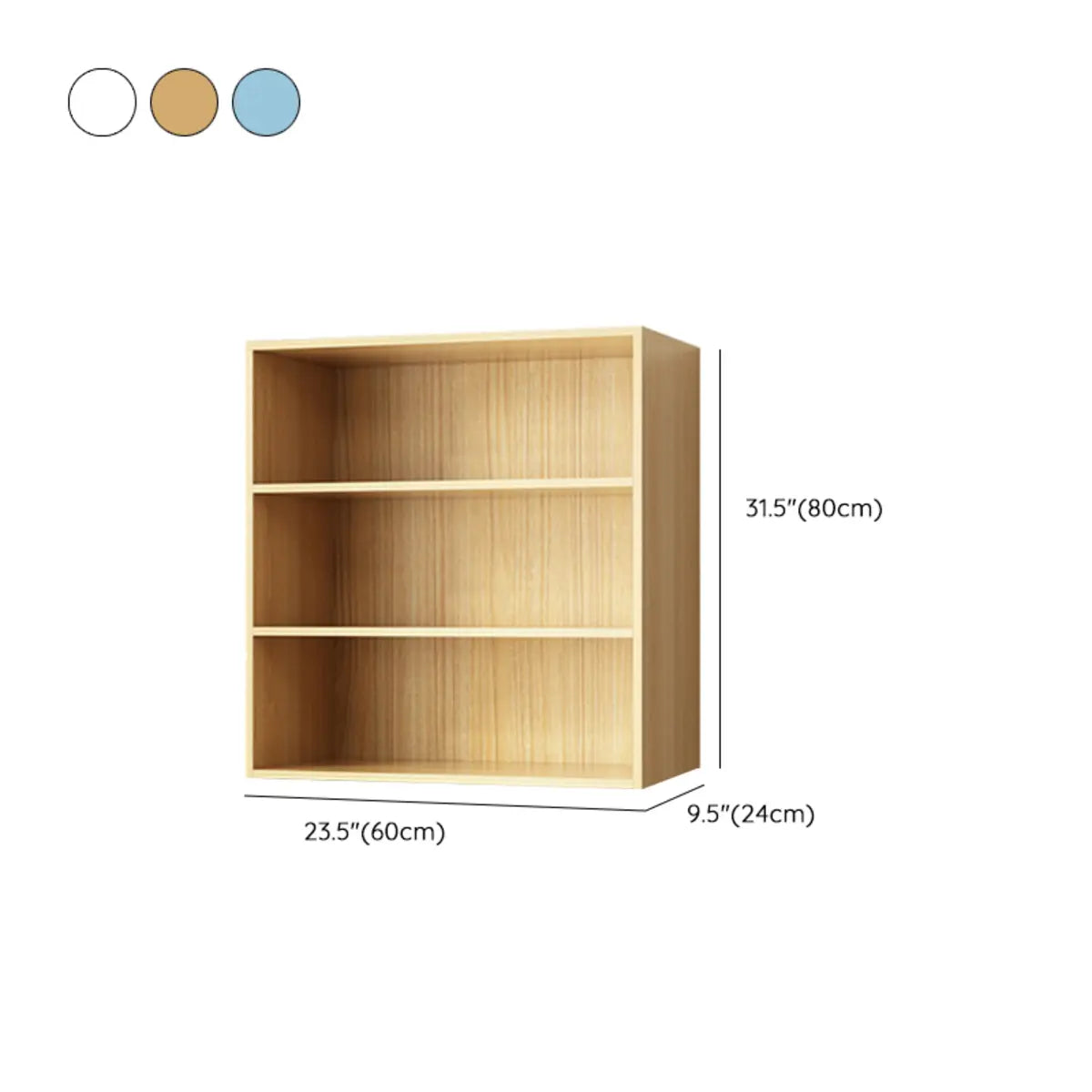 Simple Oak Beige Vertical Closed Back Medium Bookcase 