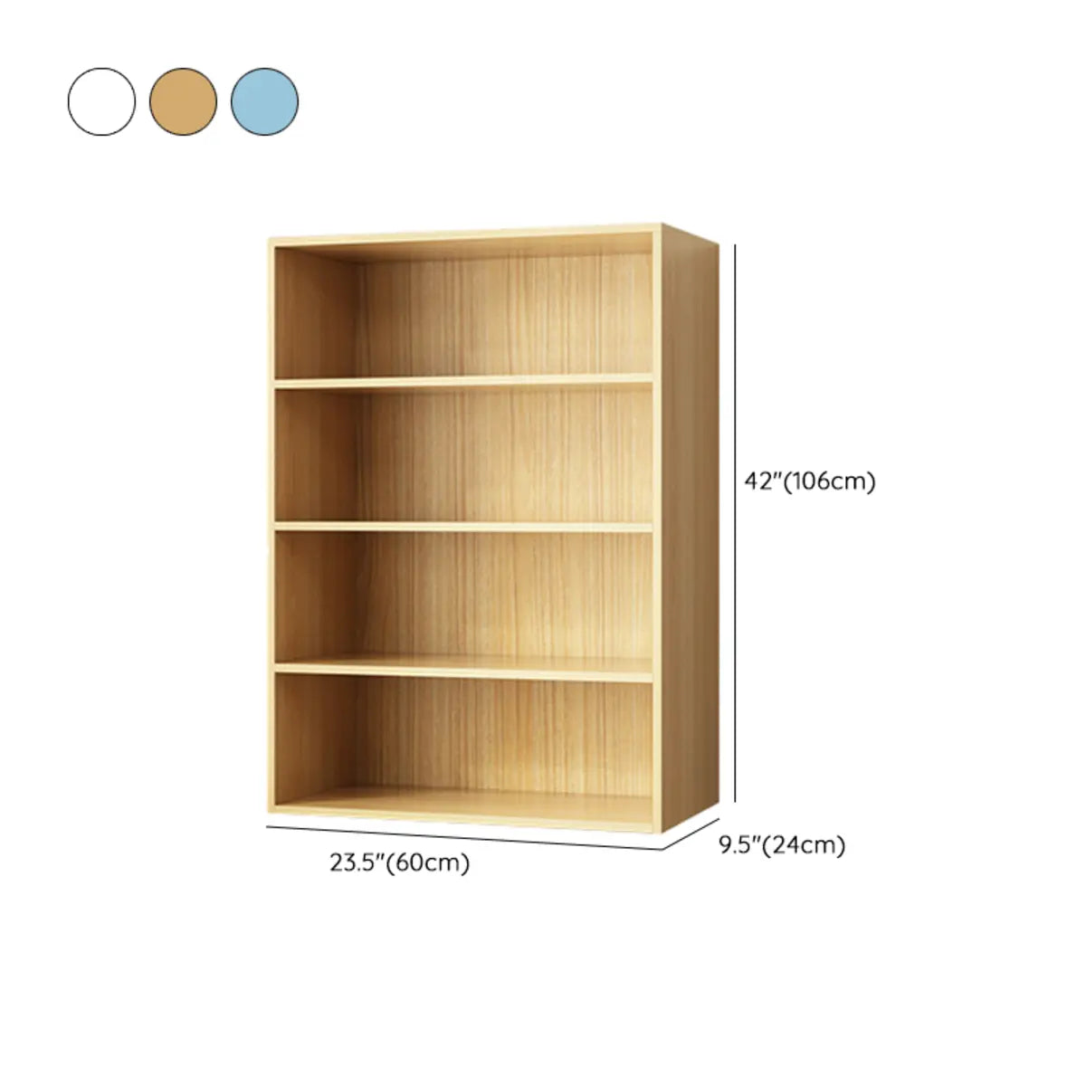 Simple Oak Beige Vertical Closed Back Medium Bookcase Image - 16