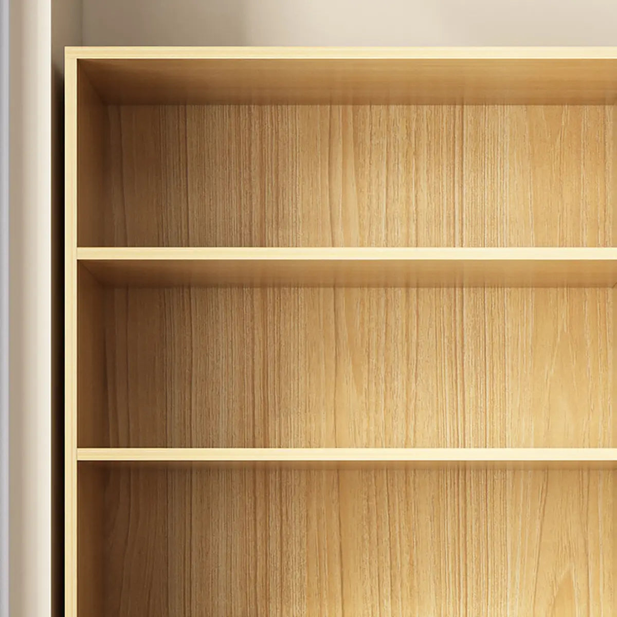 Simple Oak Beige Vertical Closed Back Medium Bookcase Image - 6