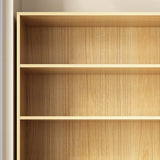 Simple Oak Beige Vertical Closed Back Medium Bookcase Image - 6