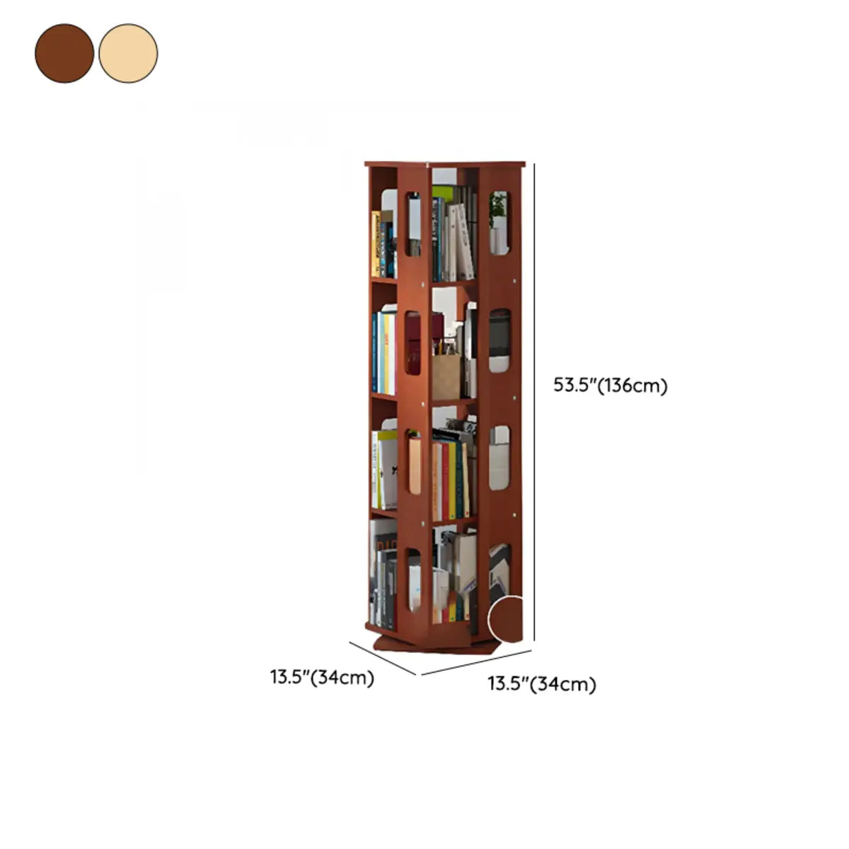 Simple Open Back Beech Wood Vertical Rectangle Bookcase 