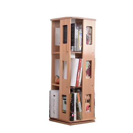 Simple Open Back Beech Wood Vertical Rectangle Bookcase Image - 2