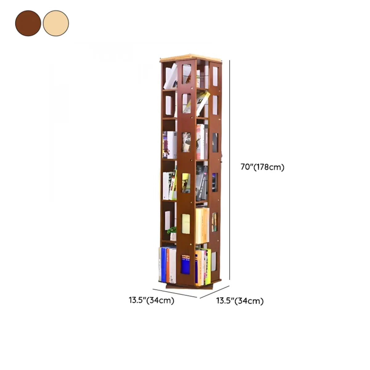 Simple Open Back Beech Wood Vertical Rectangle Bookcase Image - 20