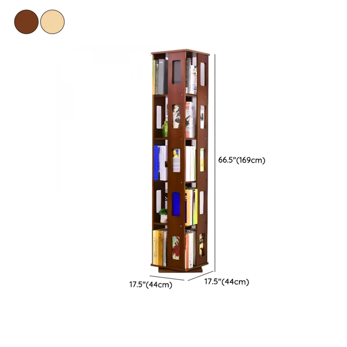 Simple Open Back Beech Wood Vertical Rectangle Bookcase Image - 22