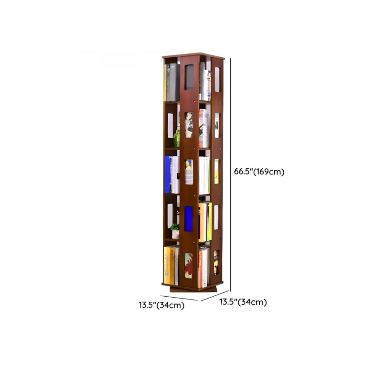 Simple Open Back Beech Wood Vertical Rectangle Bookcase Image - 24