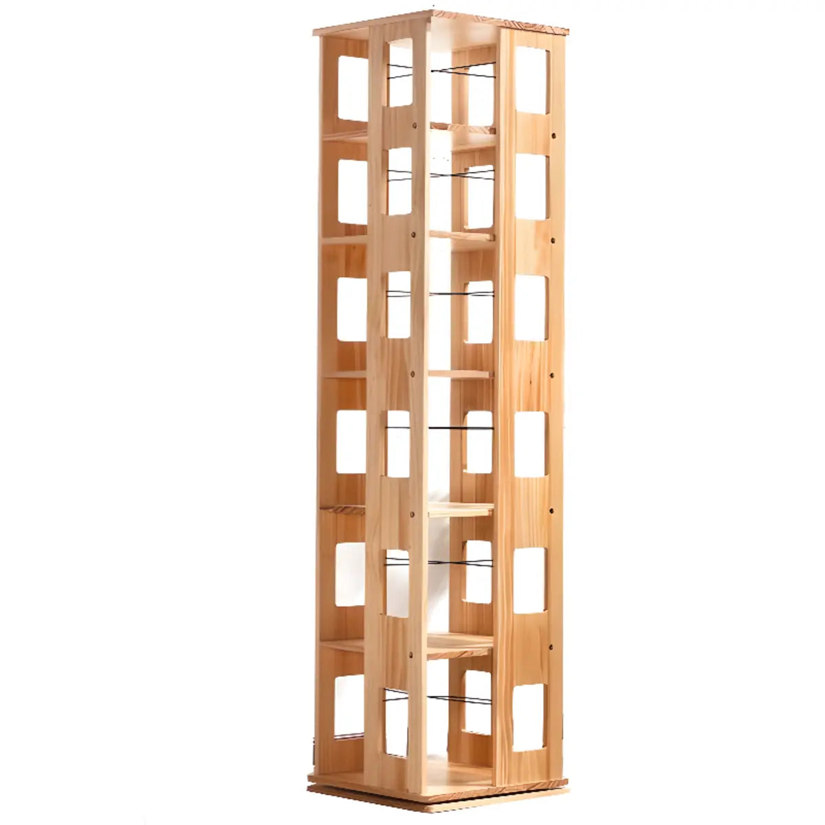 Simple Open Back Beech Wood Vertical Rectangle Bookcase Image - 7