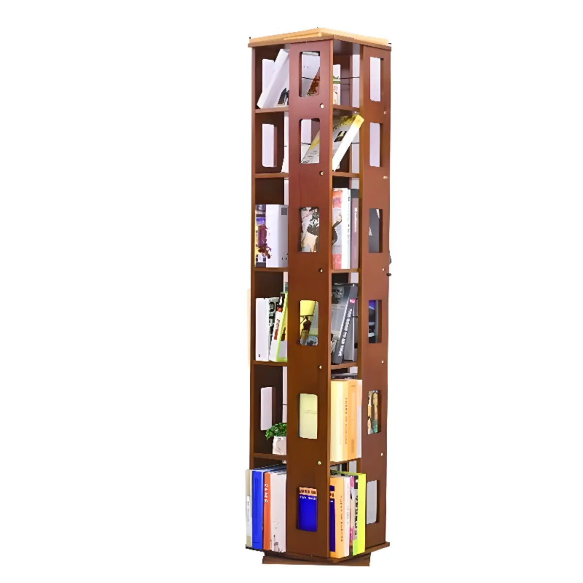 Simple Open Back Beech Wood Vertical Rectangle Bookcase Image - 9