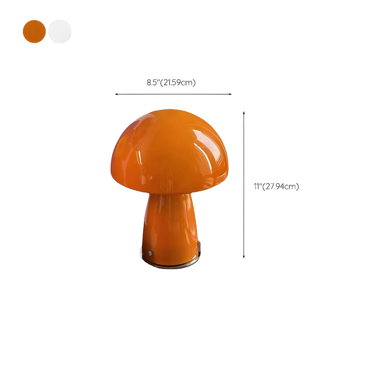 Simple Orange Cute Mushroom Glass Modern Table Lamp 