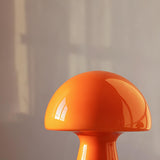 Simple Orange Cute Mushroom Glass Modern Table Lamp Image - 4